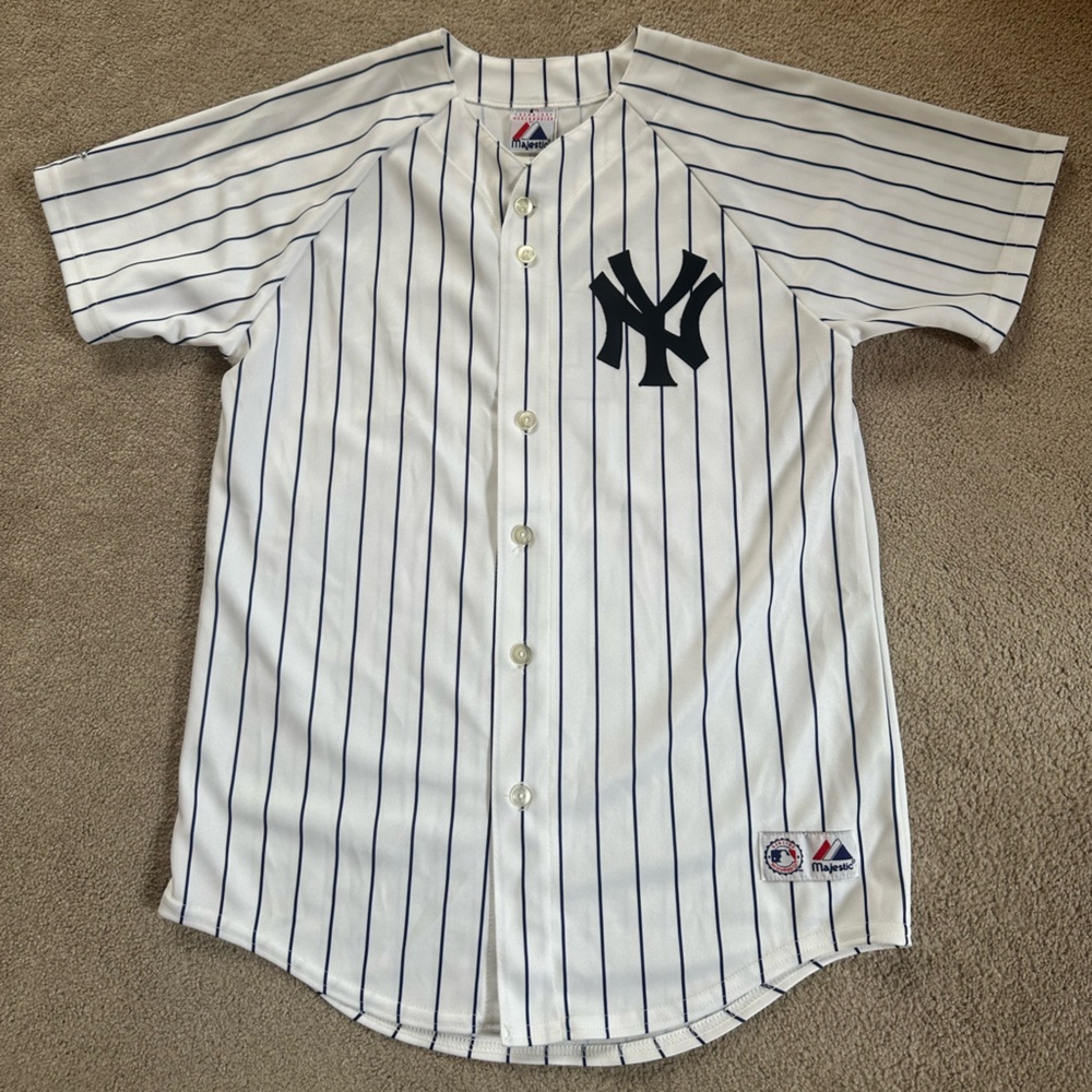 Vintage Majestic New York Yankees Derek Jeter #2 Youth XL Baseball Jersey Shirt - Picture 3 of 12